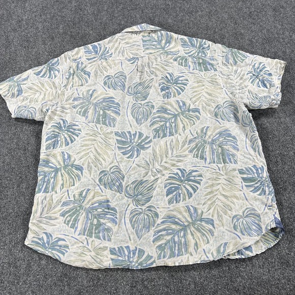 Tommy Bahama Shirt Mens 2XL Blue Green Tropical Leaf Hawaiian Button Front - Picture 6 of 9